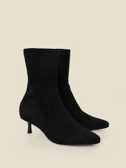 Sosandar Black Faux Suede Ankle Boots - Image 2 of 4