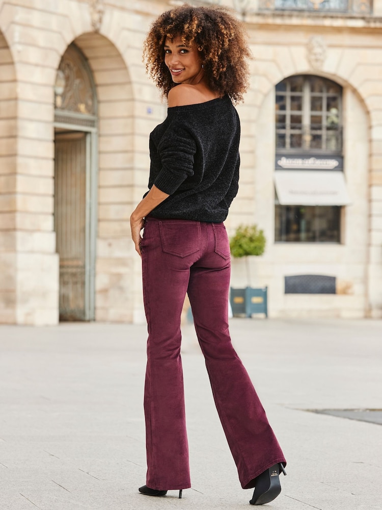 Sosandar Red Velvet Kick Flare Jeans - Image 2 of 5