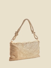 Sosandar Gold Rhinestone Knot Detail Bag - Image 2 of 5