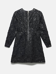 Mint Velvet Black Sequin Applique Mini Dress - Image 8 of 8