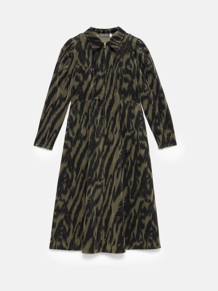 Buy Mint Velvet Green Zebra Print Cord Midi Dress from Next USA Buy Mint Velvet Green Zebra Print Cord Midi Dress from Next USA