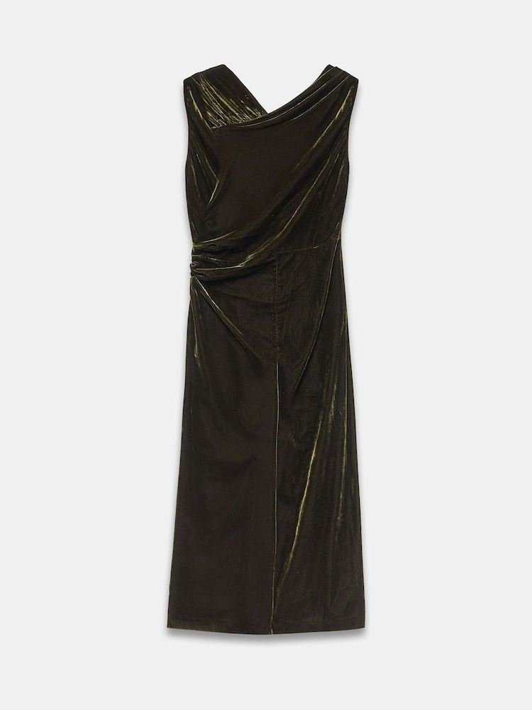 Mint Velvet Green Velvet Scarf Detail Midi Dress - Image 8 of 8