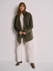Mint Velvet Green Wool Blend Hand Finished Coat - Image 5 of 8
