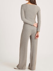 River Island Grey Texture Wide Leg Relaxed Bottoms - Image 3 of 4