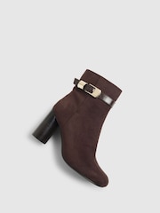 River Island Brown Round Heeled Buckle Boots - Image 4 of 5