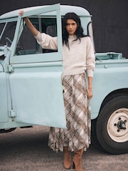 Mint Velvet Layered Knit Checked Midi Dress - Slika 3 iz 8