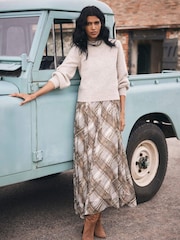 Mint Velvet Layered Knit Checked Midi Dress - Slika 5 iz 8