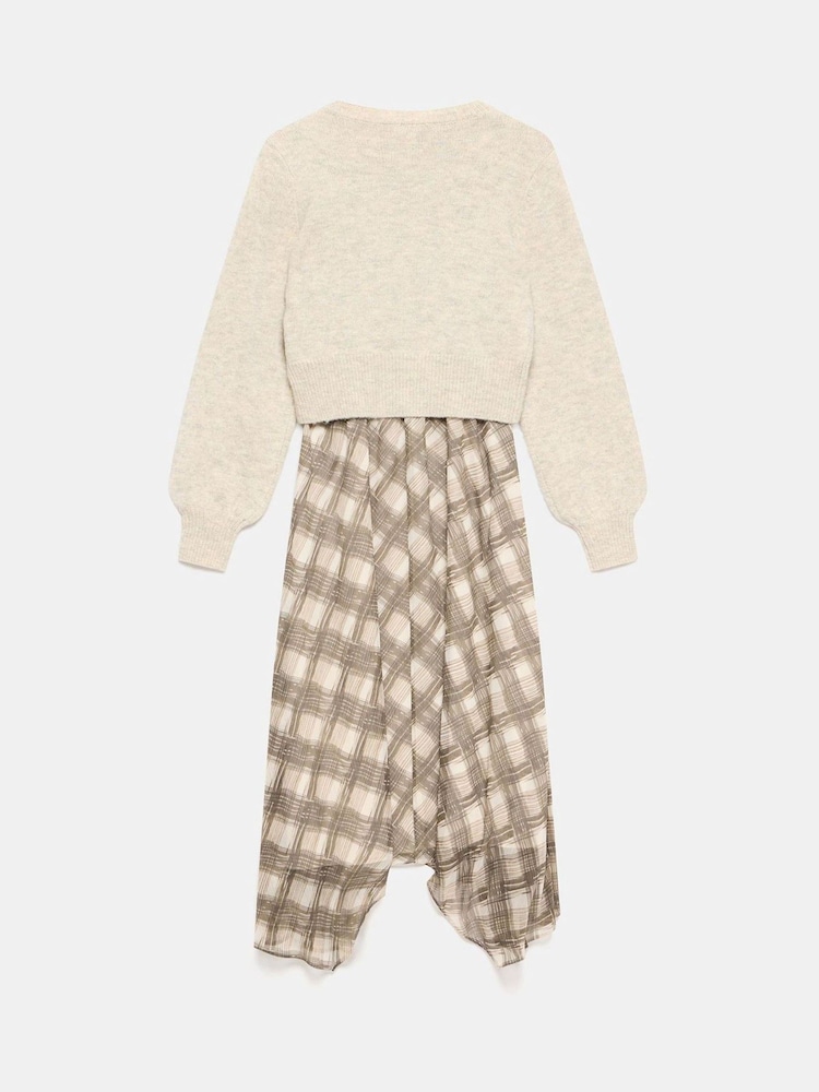 Mint Velvet Layered Knit Checked Midi Dress - Slika 8 iz 8