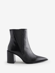 Mint Velvet Black Noa Patent Block Heel Boots - Image 3 of 6