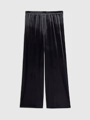River Island Black Petite Velvet Wide Leg Joggers - Image 5 of 5