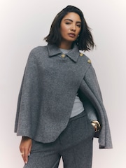 River Island Wrap Button Cape - 画像 1 / 4