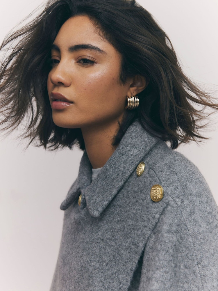 River Island Wrap Button Cape - 画像 2 / 4