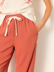 FatFace Charlie Rust Brown Tapered Trousers - Image 4 of 6