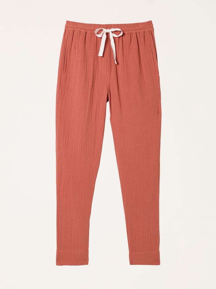 FatFace Charlie Rust Brown Tapered Trousers - Image 6 of 6