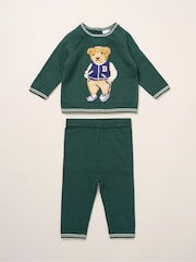 Rock-A-Bye Baby Boutique True Knit Bear Jumper and Trousers Outfit Set - Image 1 of 5