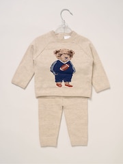 Rock-A-Bye Baby Boutique True Knit Bear Jumper and Trousers Outfit Set - Image 2 of 5
