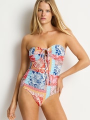 Sea Level Blue Coco Island Ring Bandeau Swimsuit - Image 4 of 5