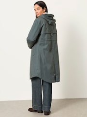 FatFace Inverness Teal Blue Long Raincoat - Image 2 of 6