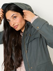 FatFace Inverness Teal Blue Long Raincoat - Image 4 of 6