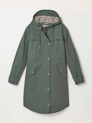 FatFace Inverness Teal Blue Long Raincoat - Image 6 of 6