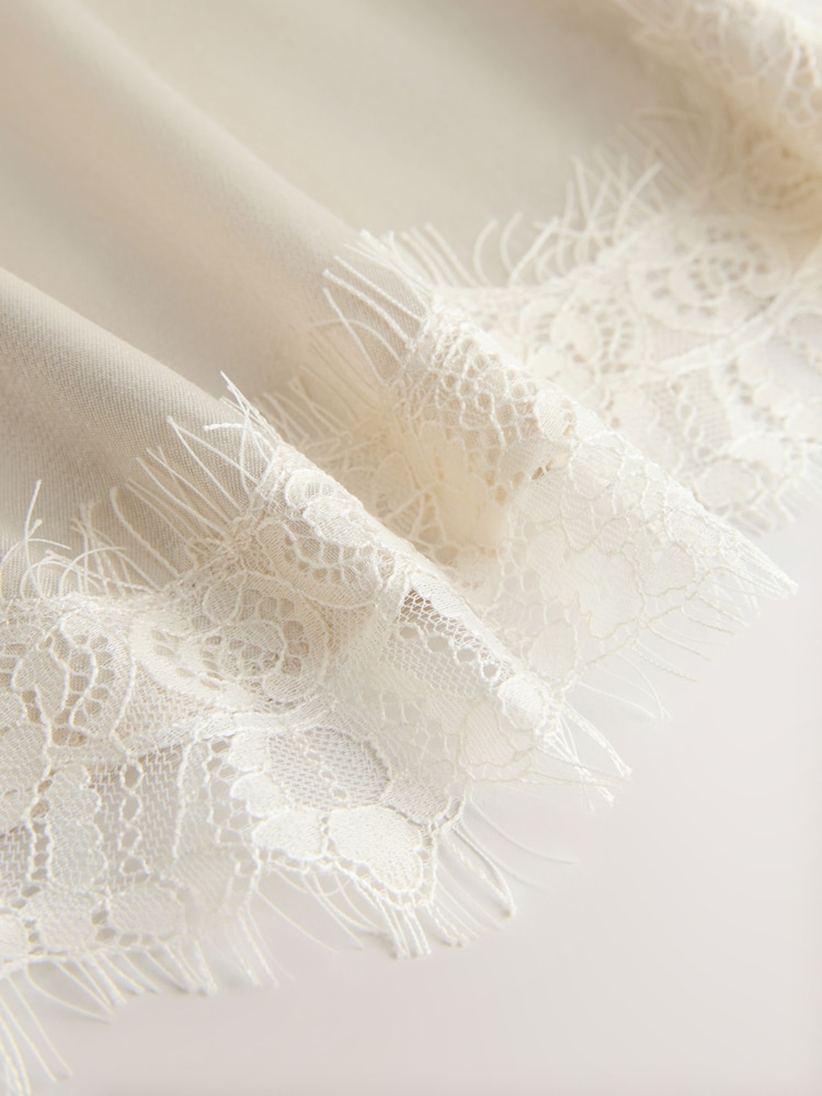 Cream Side Split Lace Trim Cami Top - Image 3 of 3