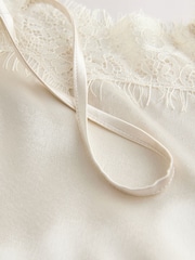 Cream Side Split Lace Trim Cami Top - Image 7 of 8