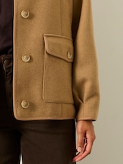 FatFace Orla Tan Brown Wool Jacket - Image 4 of 5