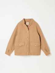 FatFace Orla Tan Brown Wool Jacket - Image 5 of 5