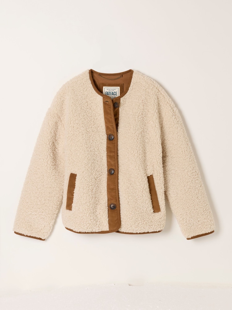 Crème - Veste en polaire FatFace Borg - Image 7 de 7