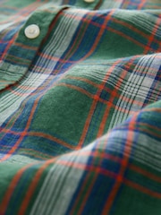Green Madrass 100% Linen Check Long Sleeve Shirt - Image 8 of 9