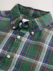 Green Madrass 100% Linen Check Long Sleeve Shirt - Image 9 of 9