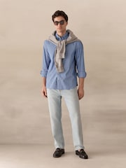Blue/White Stripe Poplin Long Sleeve Shirt - Image 2 of 9