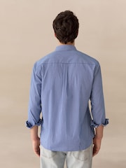 Blue/White Stripe Poplin Long Sleeve Shirt - Image 3 of 9