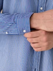 Blue/White Stripe Poplin Long Sleeve Shirt - Image 5 of 9