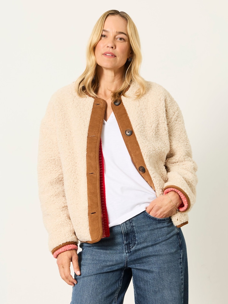 Crema - Chaqueta de forro polar FatFace Borreguito - Imagen 1 de 6 Crema - Chaqueta de forro polar FatFace Borreguito - Imagen 1 de 6
