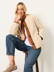 Crema - Chaqueta de forro polar FatFace Borreguito - Imagen 5 de 6