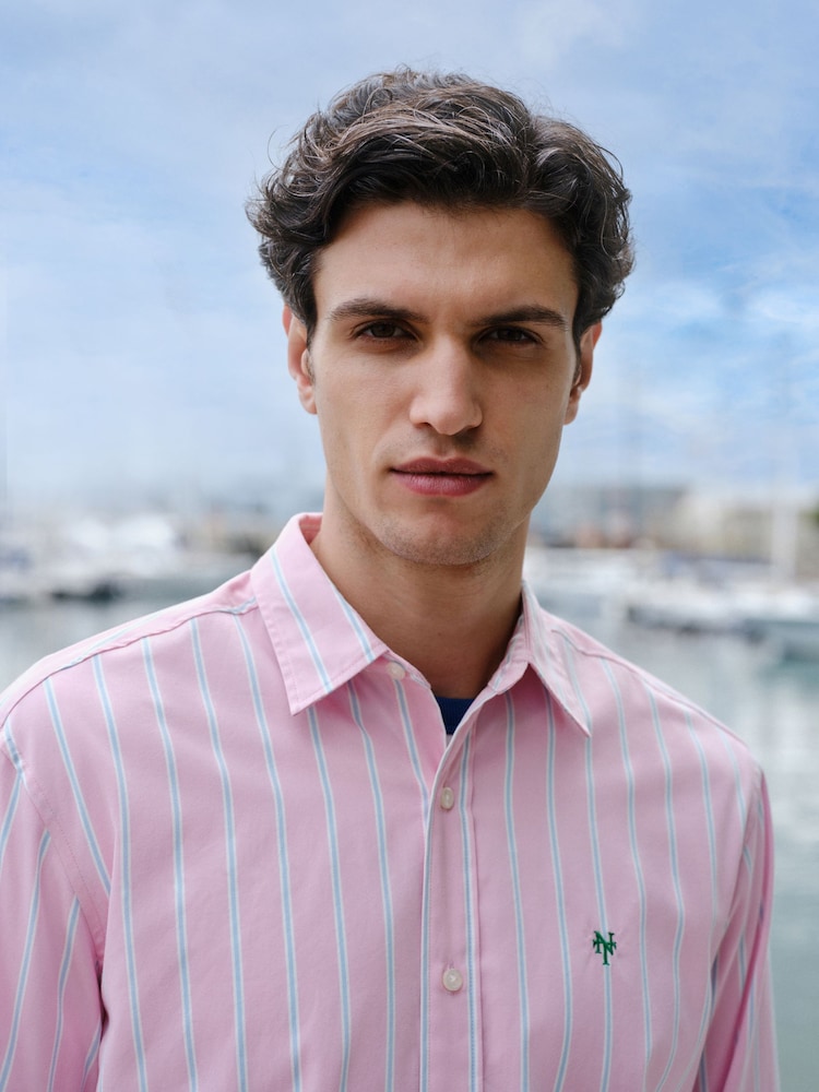 Pink Stripe Poplin Long Sleeve Shirt - Image 1 of 9