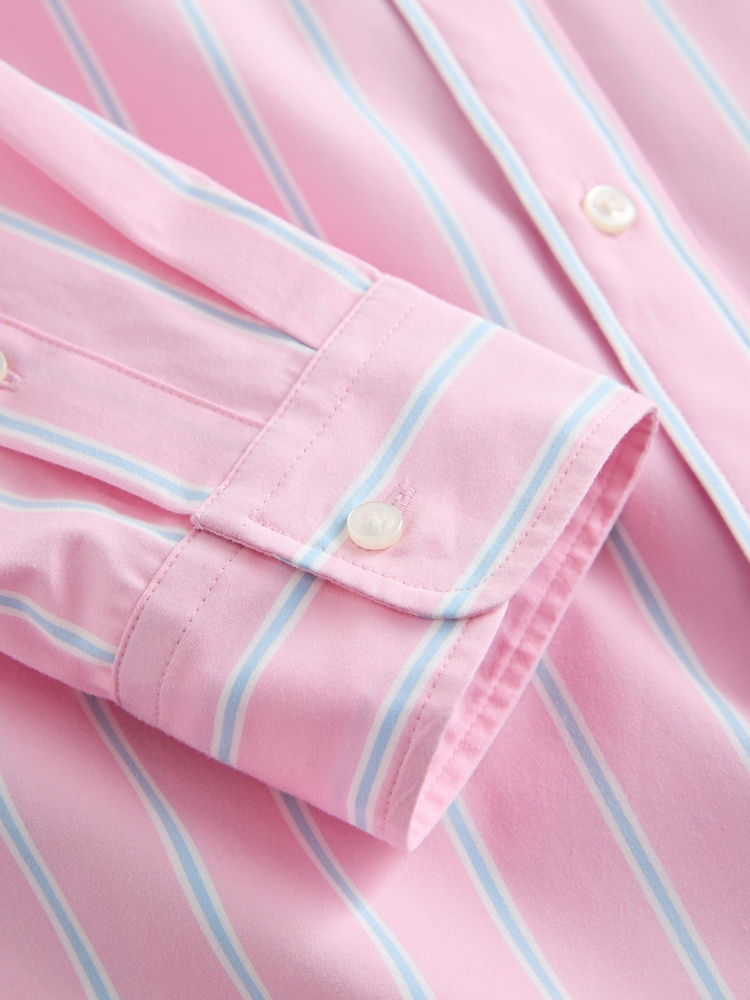 Pink Stripe Poplin Long Sleeve Shirt - Image 9 of 9