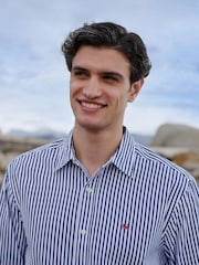 White/Blue Stripe Poplin Long Sleeve Shirt - Image 1 of 10