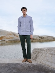 White/Blue Stripe Poplin Long Sleeve Shirt - Image 2 of 10