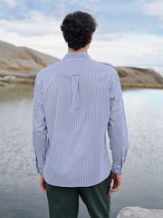 White/Blue Stripe Poplin Long Sleeve Shirt - Image 3 of 10