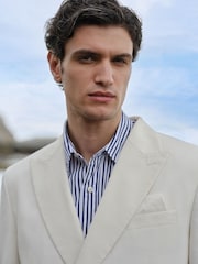 White/Blue Stripe Poplin Long Sleeve Shirt - Image 5 of 10