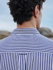 White/Blue Stripe Poplin Long Sleeve Shirt - Image 6 of 10