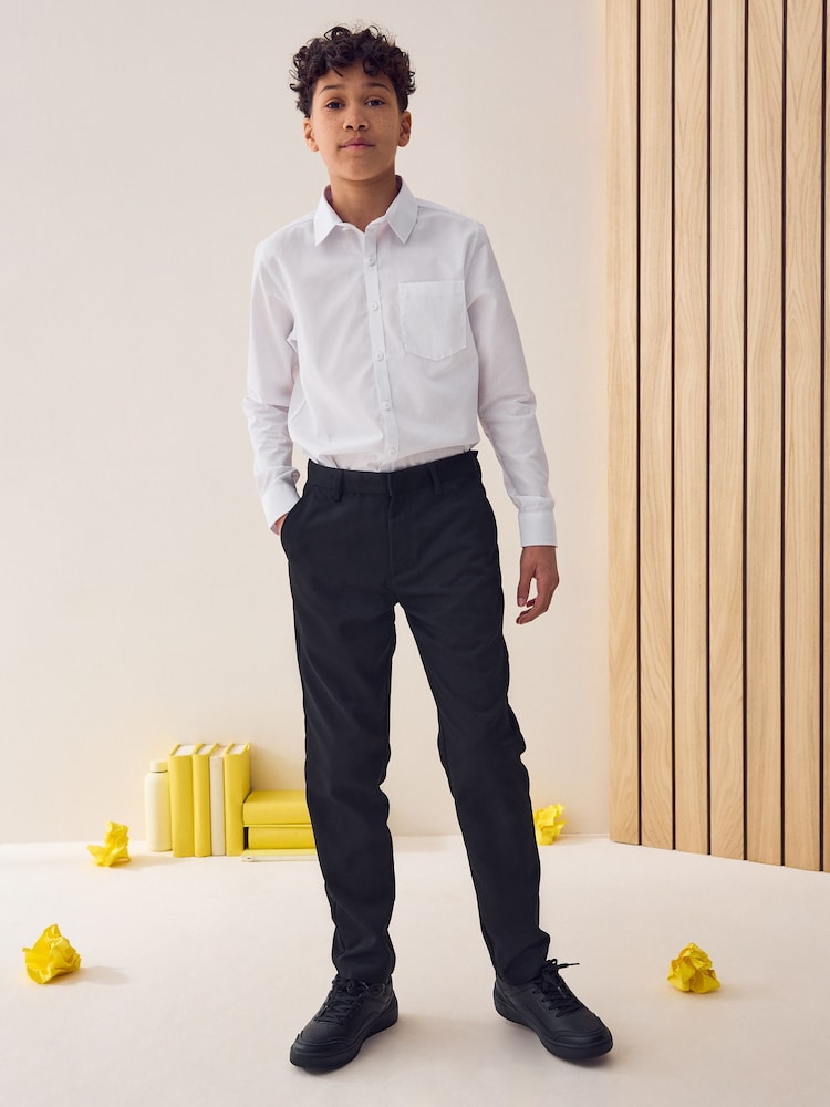 שחור - מכנסיים בגזרה רגילה לבית הספר (גיל 3 עד 17) - תמונה 1 מתוך 8