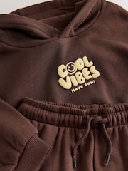 Chocolat Marron - Ensemble sweat à capuche et jogging imprimés (3mois -7ans) - Image 4 de 5