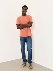 FatFace Easton Terracotta Embroidered Pocket Tshirt - Image 3 of 6