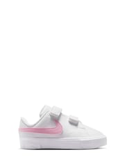 Nike White/Pink Infant Tennis Essential Trainers - Image 1 of 7