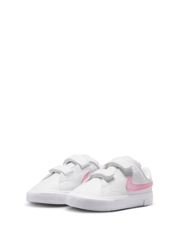 Nike White/Pink Infant Tennis Essential Trainers - Image 2 of 7 Nike White/Pink Infant Tennis Essential Trainers - Image 2 of 7