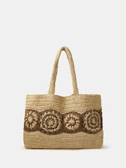 Accessorize Natural Crochet Raffia Beach Bag - Image 1 of 1