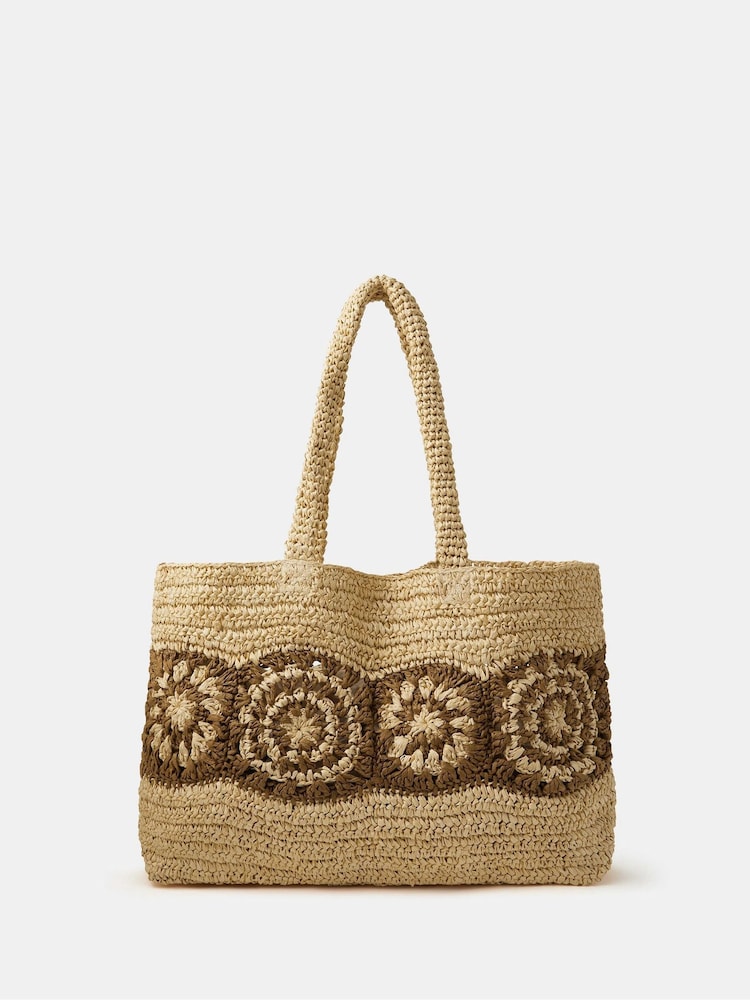 Accessorize Natural Crochet Raffia Beach Bag - Image 1 of 1